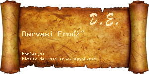 Darvasi Ernő névjegykártya